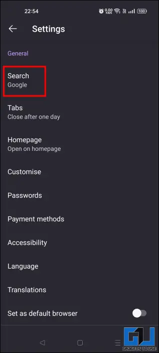 Firefox Settings Search