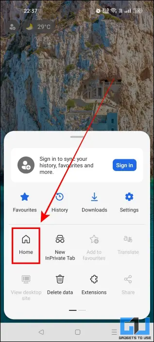 Edge Mobile's homepage section