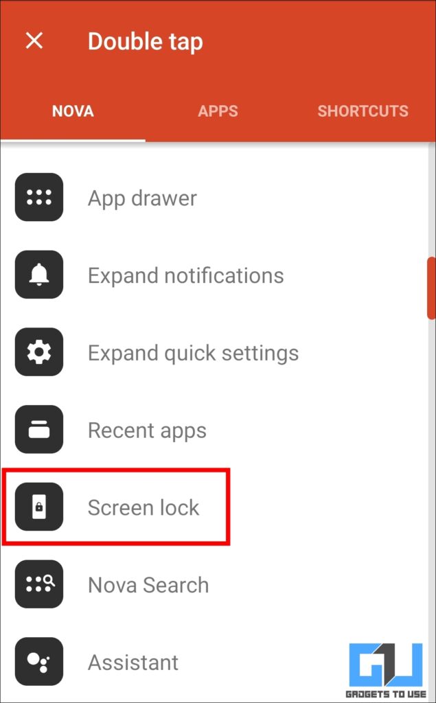 select screen lock