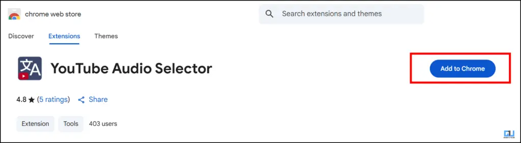 Add to chrome button