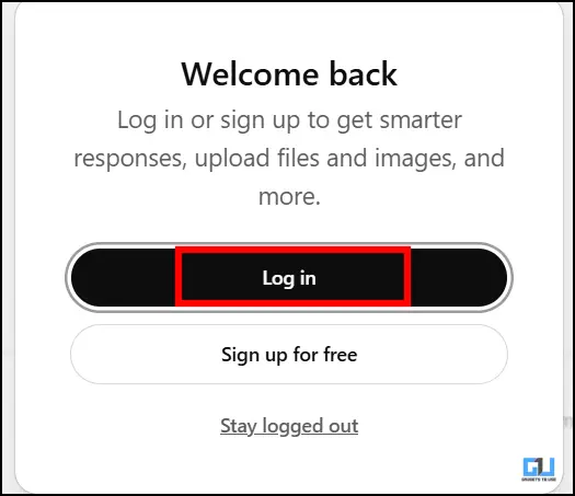 Login chatGPT