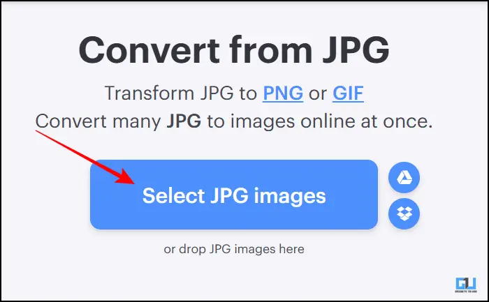 Select JPG images button