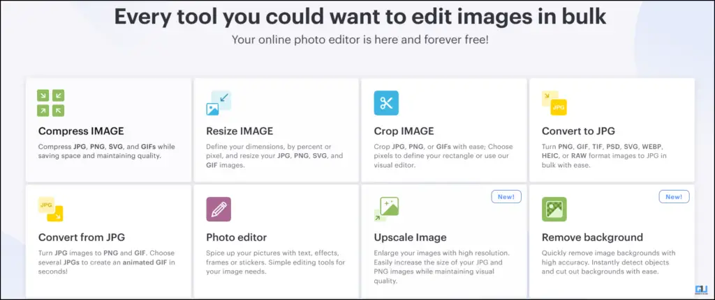 iLoveIMG Homepage