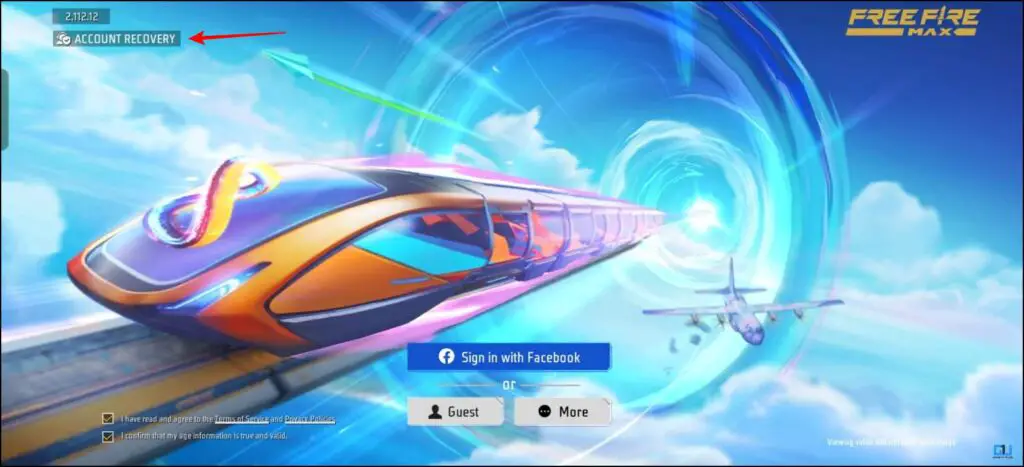 log in page