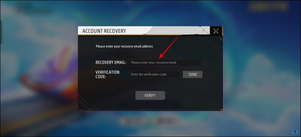 enter recovery email