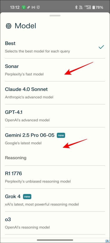 Choose the Model in App