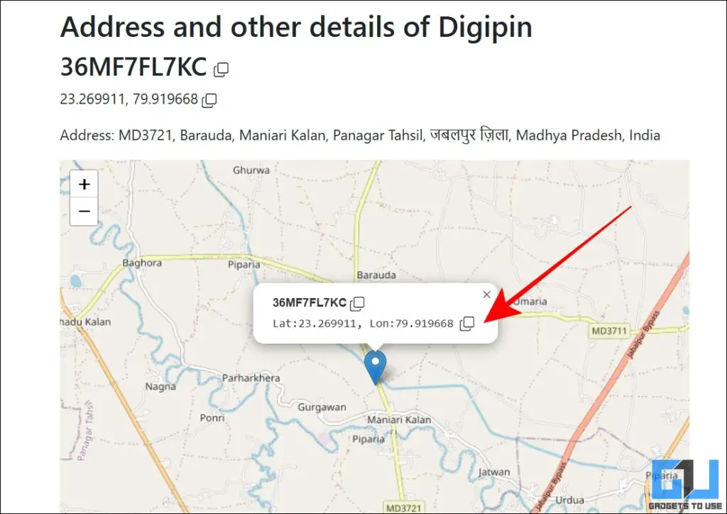 DIGIPIN location in Google Maps