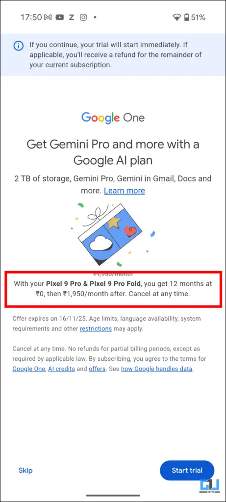 Details of the offer