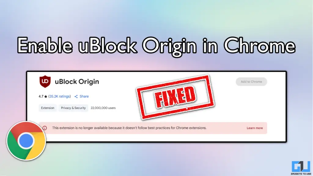 Enable uBlock Origin in Chrome