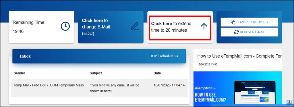 Extend time