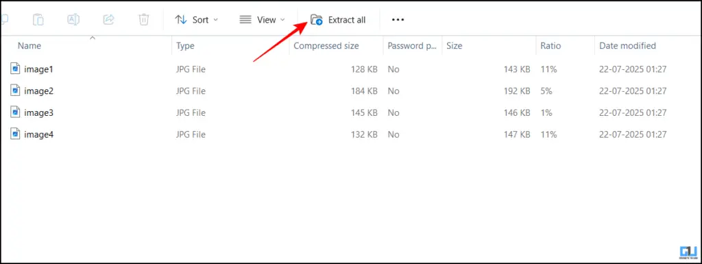 Extract All option