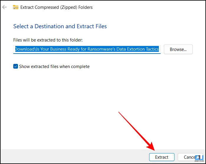 Extract option