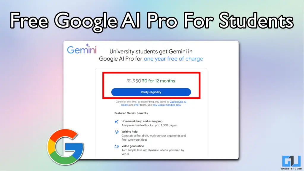 Free Google AI Pro for Students