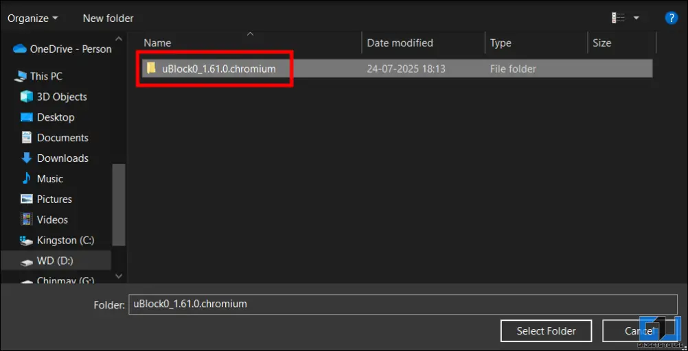 Load Unpacked uBlock Origin
