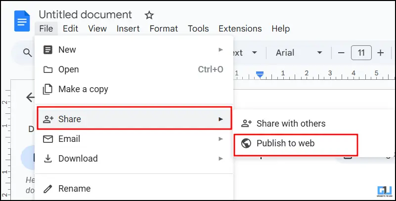 Share and Publish on Web