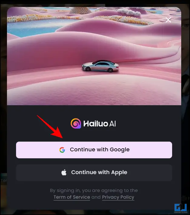 Sign in option