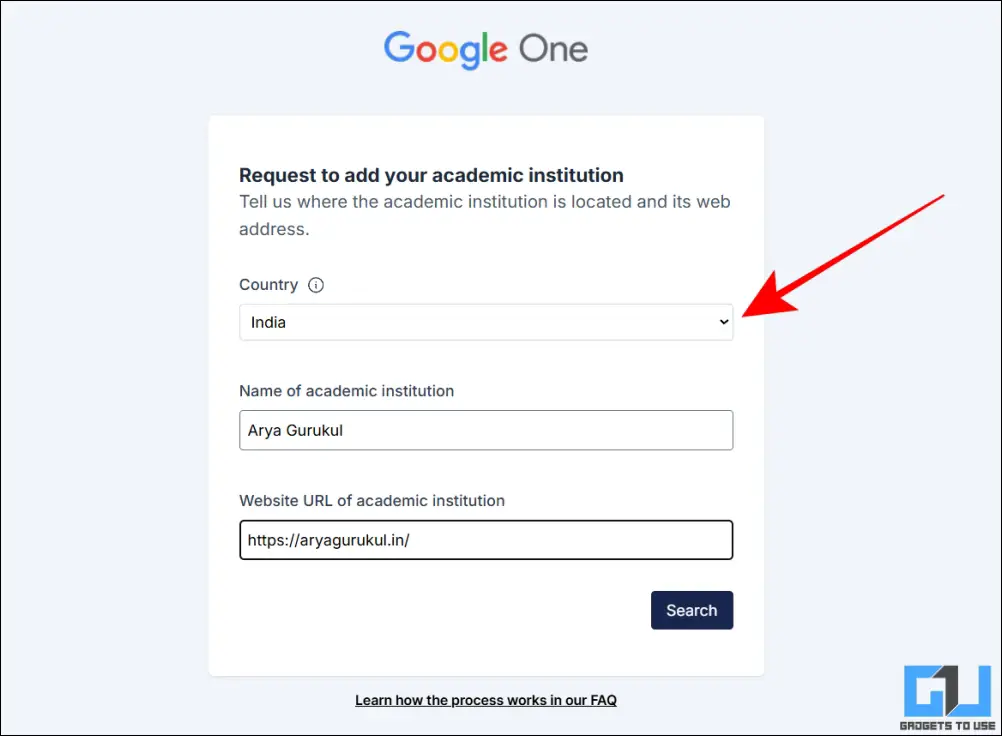 enter school details