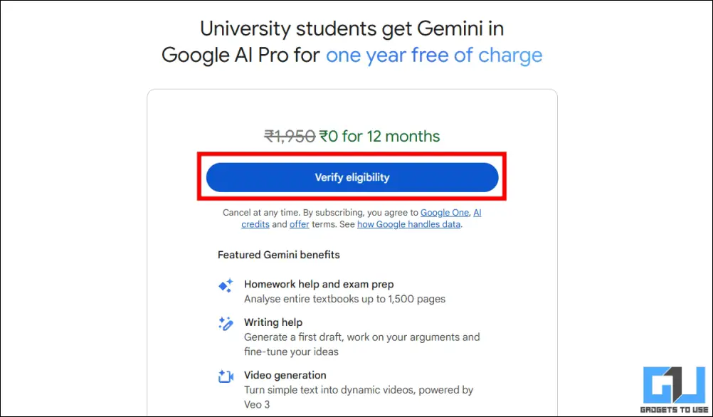 verify student eligibility