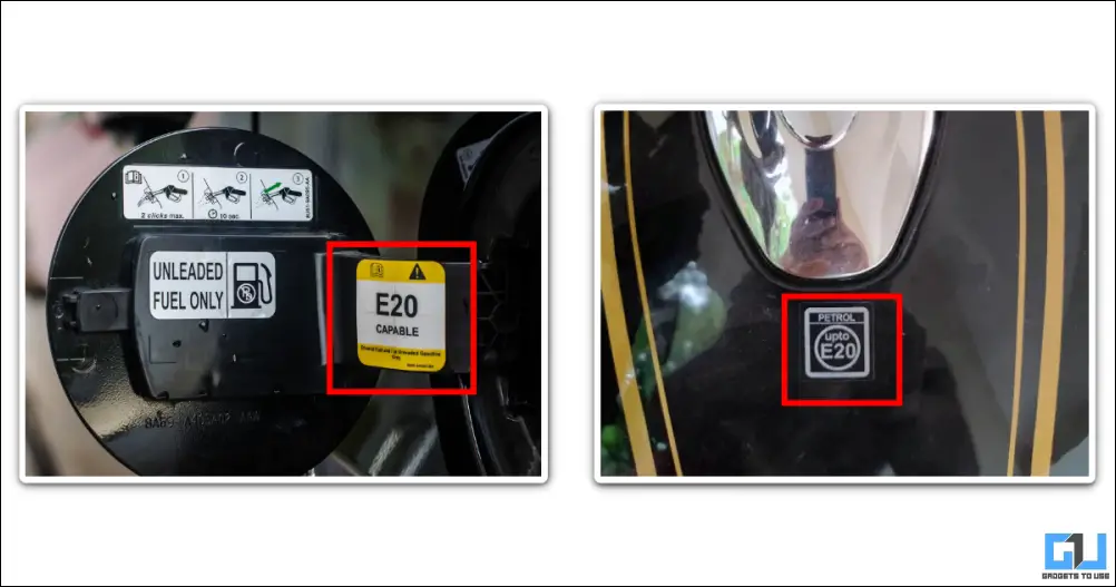 E20 petrol sticker