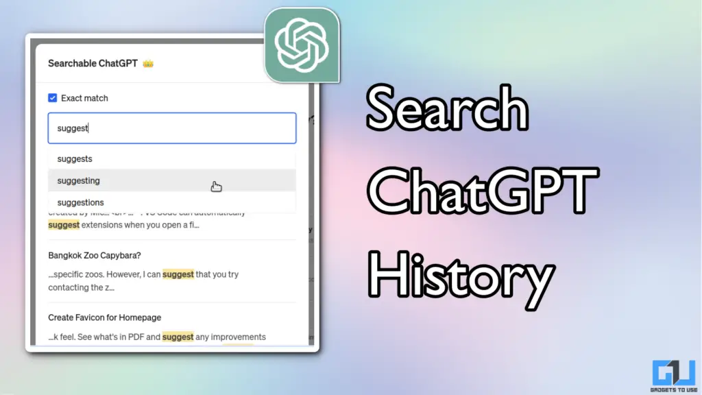Search ChatGPT History