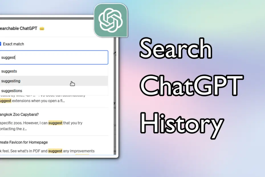 Search ChatGPT History