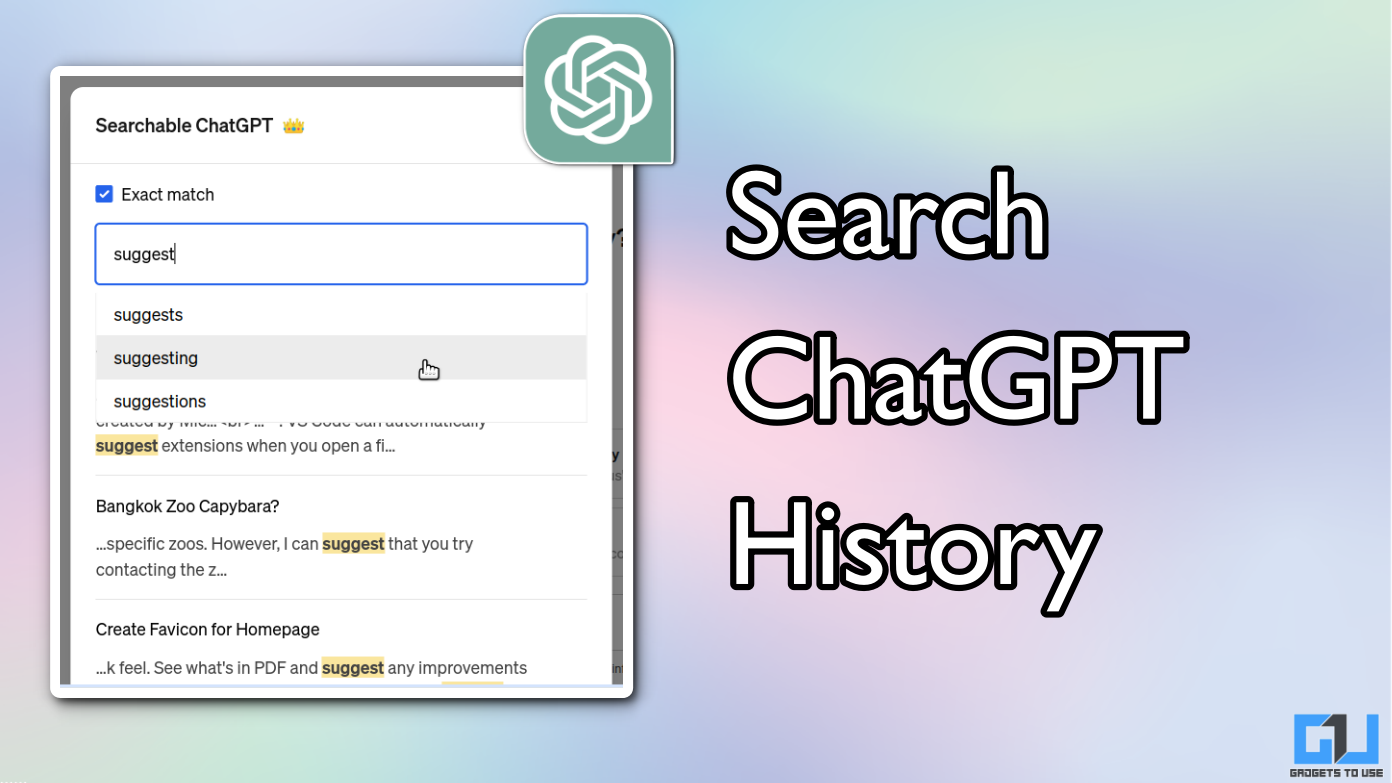 Search ChatGPT History