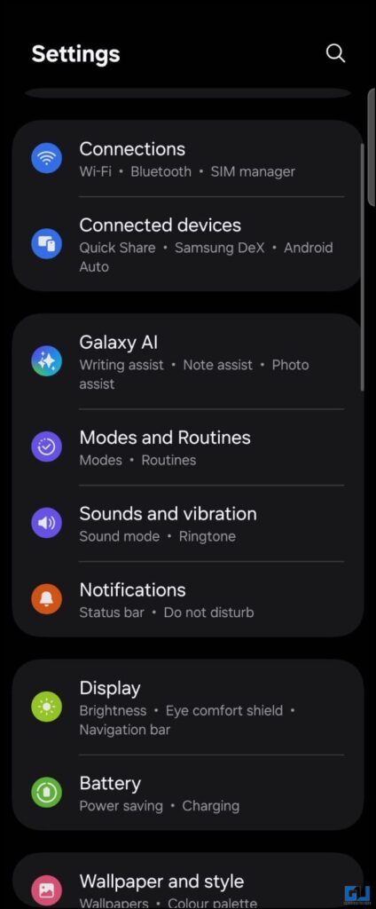 Find Out If Your New Samsung Phone is Already Activated or Refurbished Settings menu