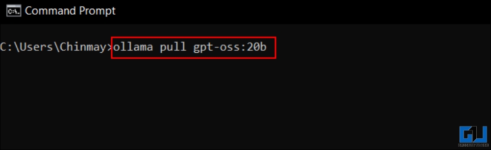download gpt-oss in CMD using Ollama
