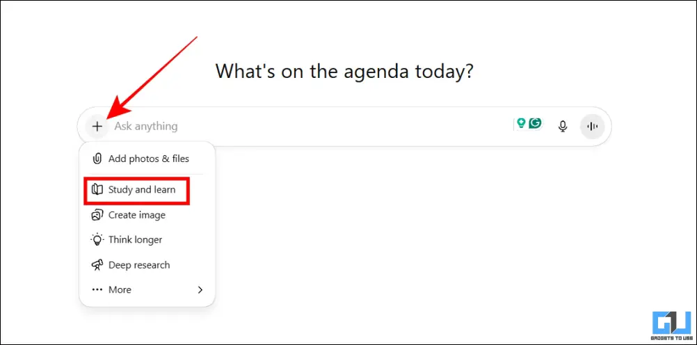 enable study mode in ChatGPT