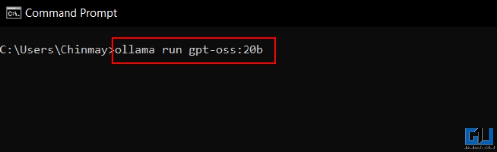 run gpt-oss in CMD
