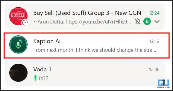 Kaption AI chat