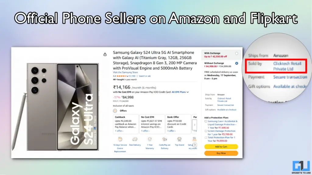 List of Official Phone Sellers on Amazon Flipkart