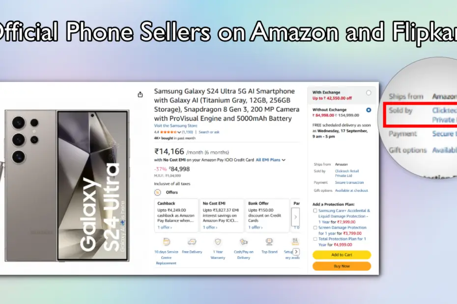 List of Official Phone Sellers on Amazon Flipkart