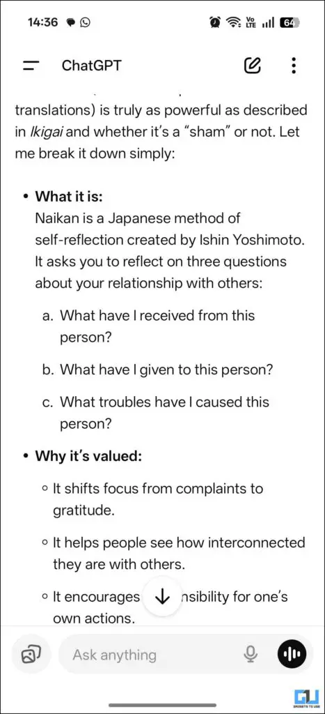 ChatGPT answer 2