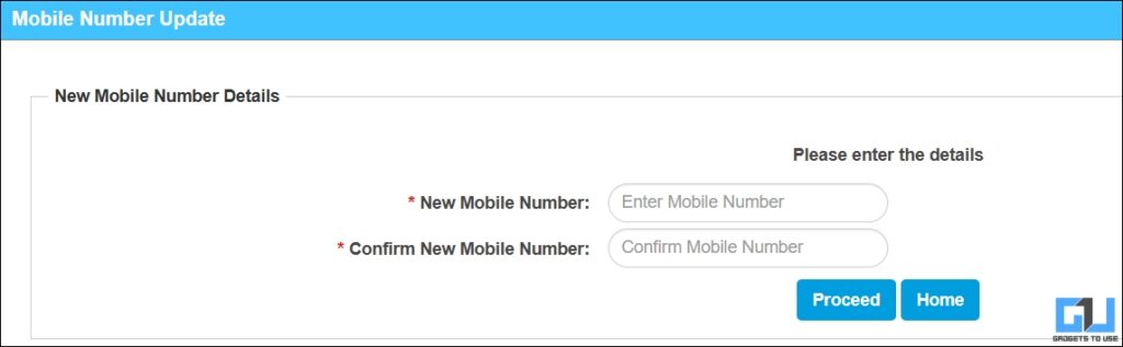 update mobile number