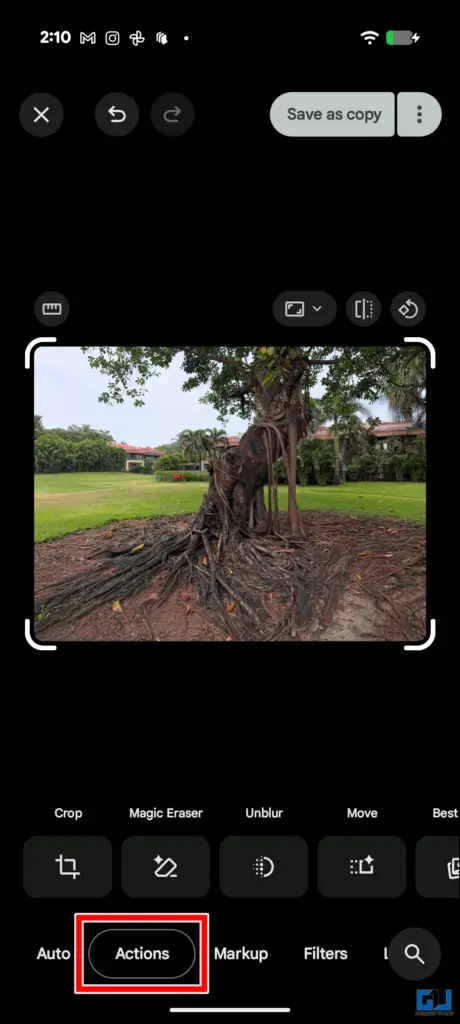 Actions Option