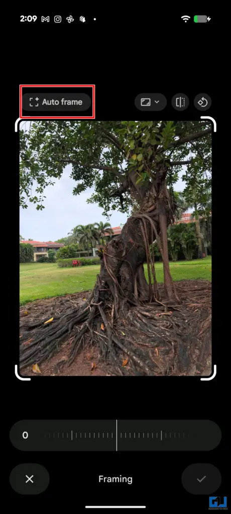 Auto Frame feature
