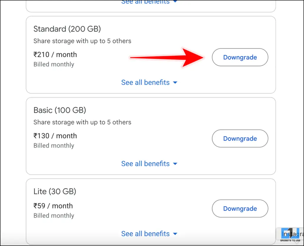Downgrade Button web