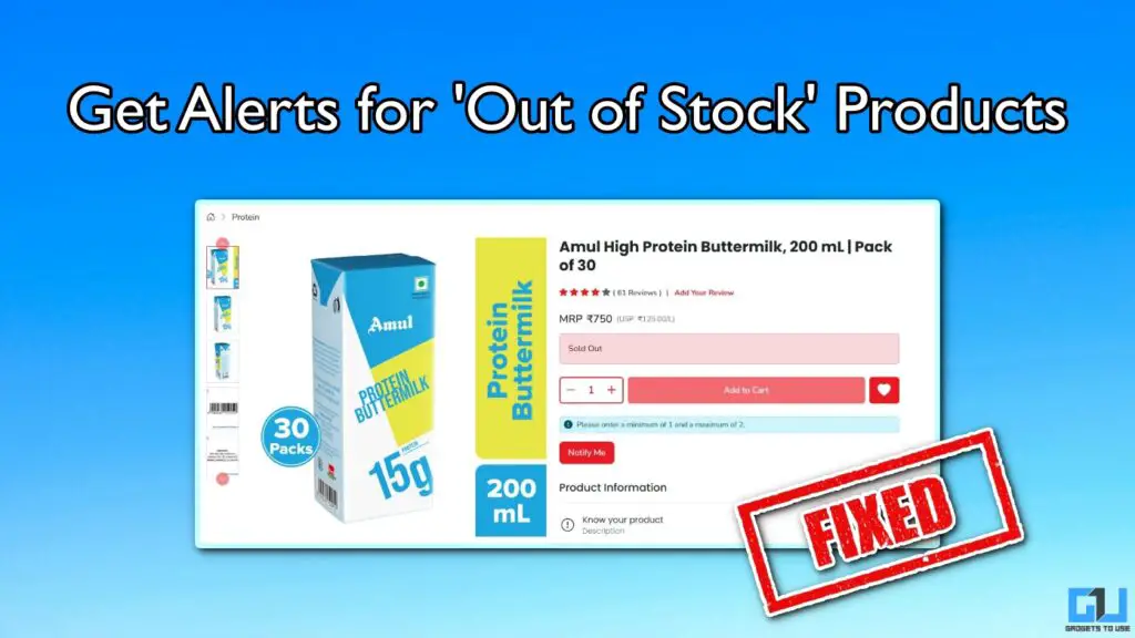 alerts for out of stock products using perplexity