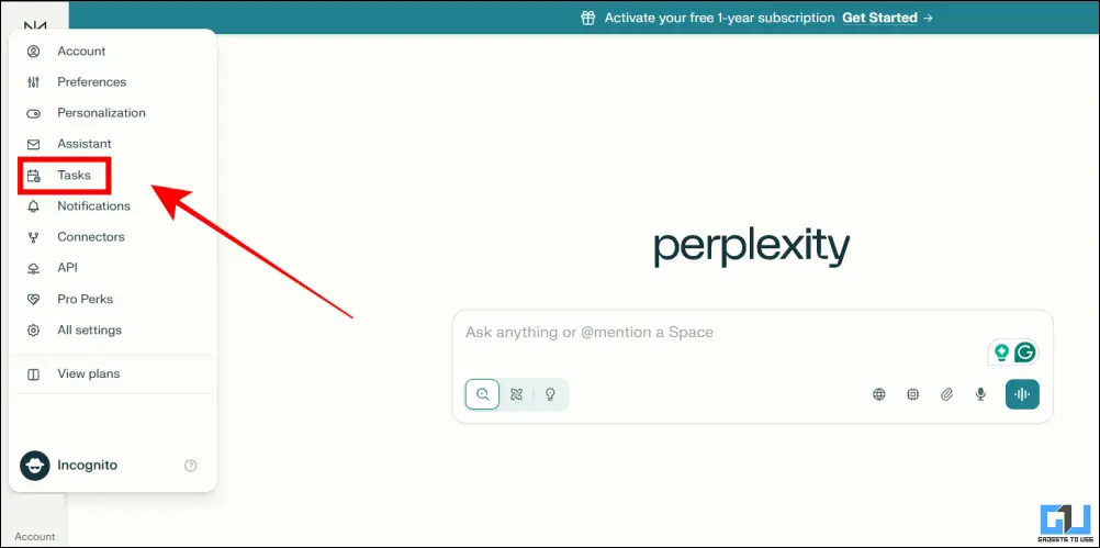go to perplexity tasks