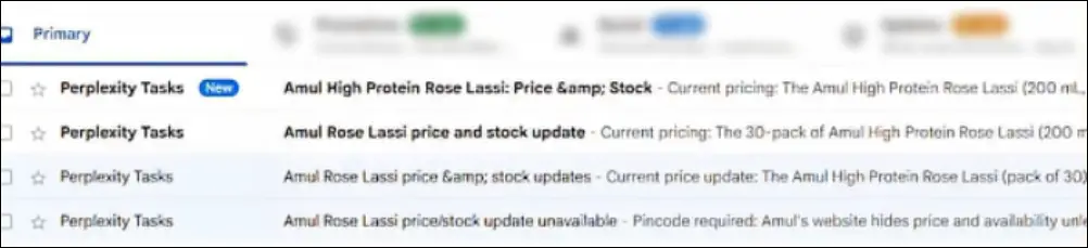 perplexity tasks email alerts