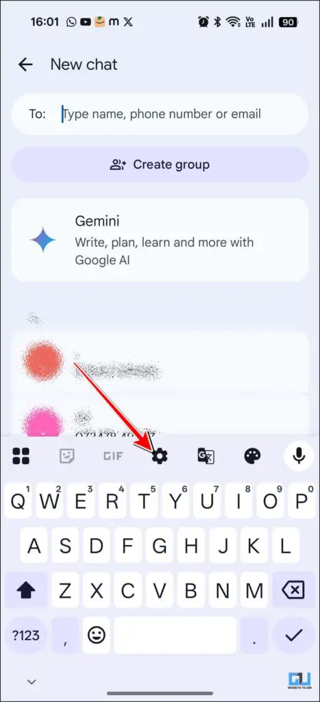 settings icon on Gboard