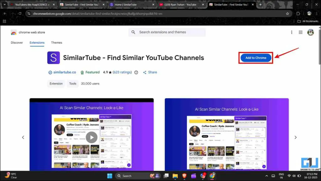 adding the extension on the browser