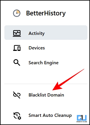 How To Stop Specific Website From Getting Saved in Browsing History 4 blacklist domain tab