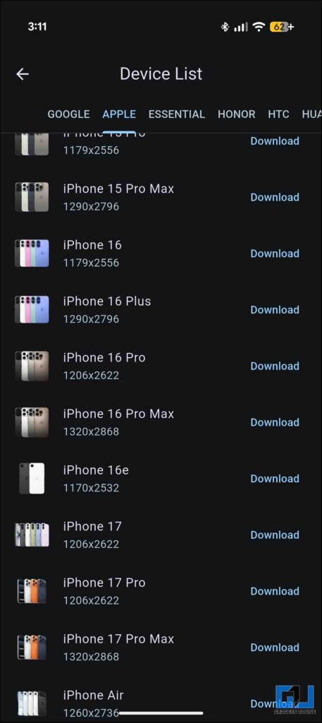 How to Add iPhone or Android Phone Frame to Your Screenshots 2 select device