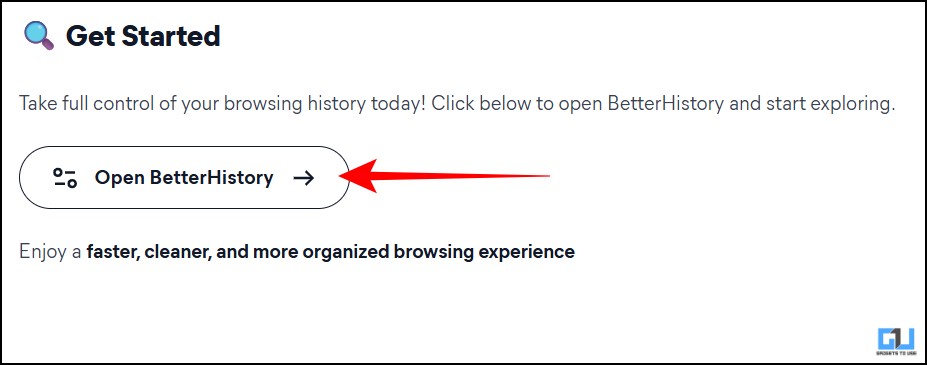 How To Stop Specific Website From Getting Saved in Browsing History 3 click open betterhistory on redirected page