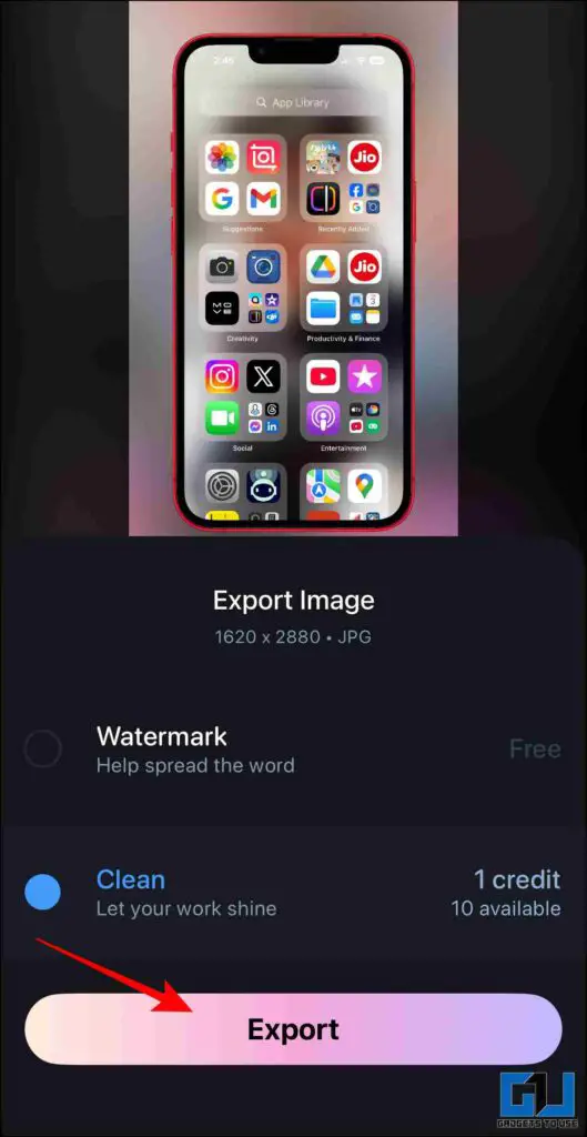 How to Add iPhone or Android Phone Frame to Your Screenshots 10 select export method