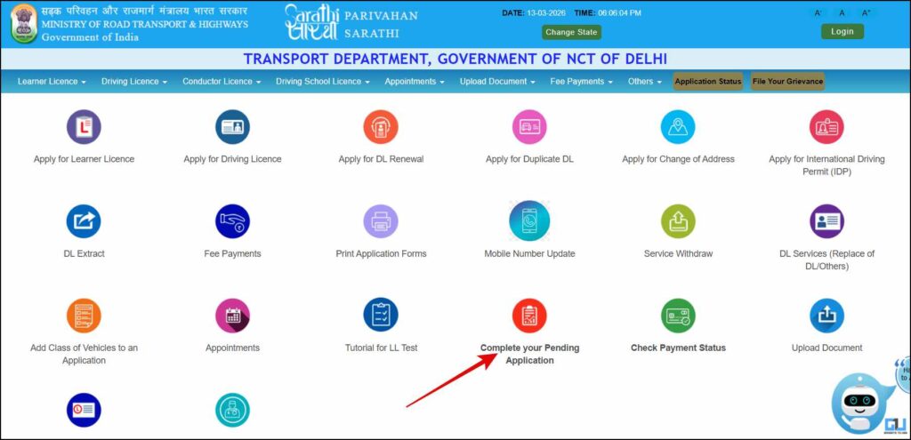 complete pending application