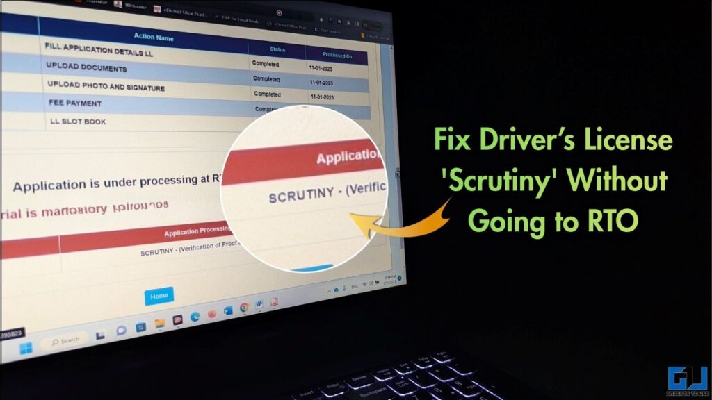 featured image for fix Driver's License 'Scrutiny' Without Going to RTO