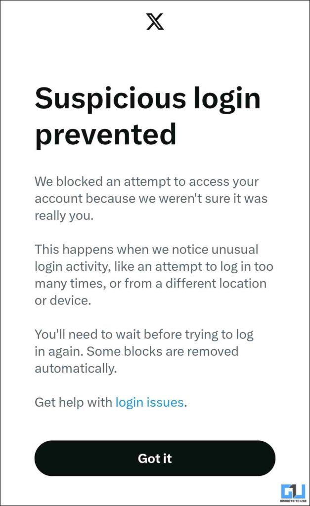 Suspicious login prevented